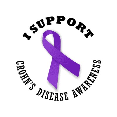 Purple ribbon: I support Crohn's disease awareness